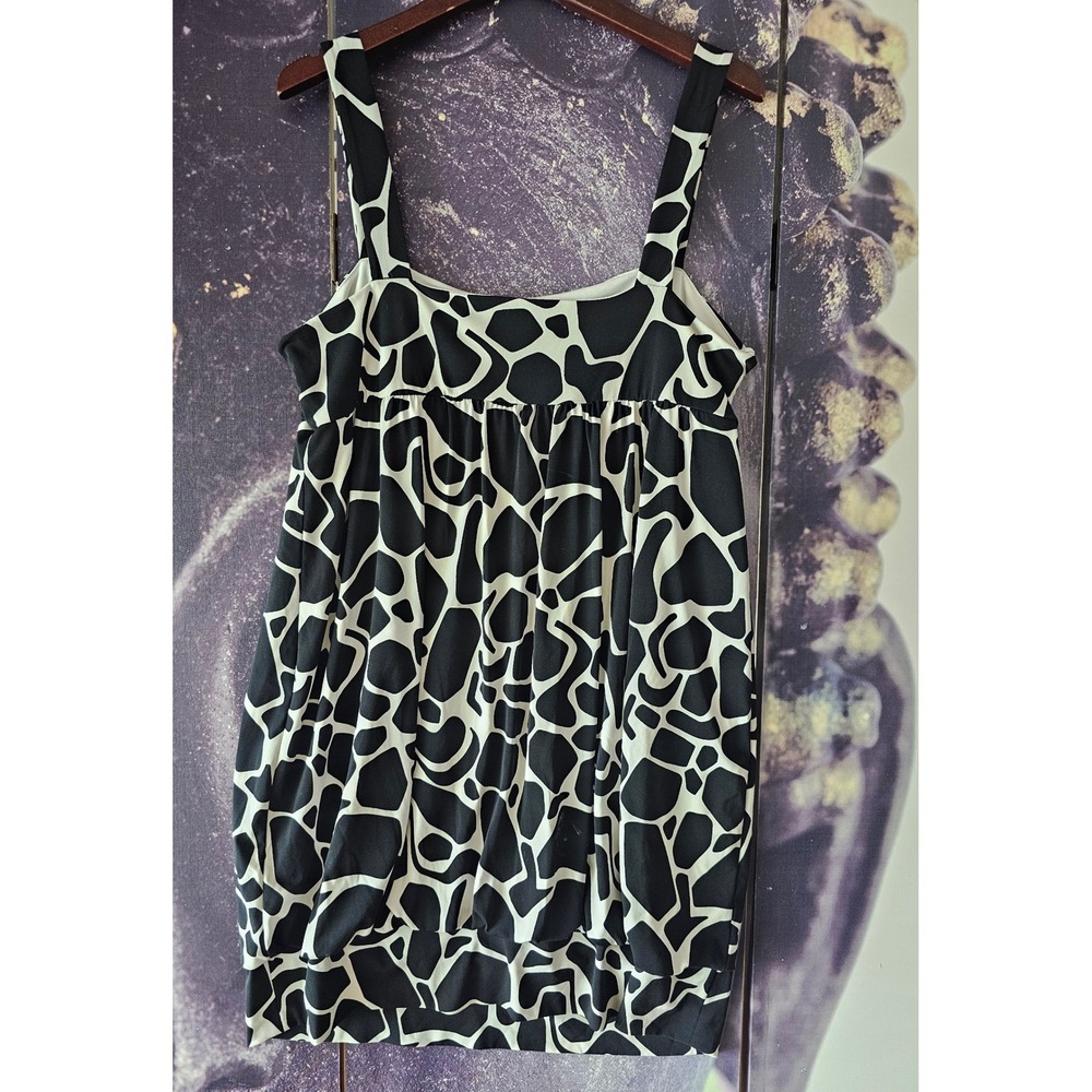 Scarlett Y2K Black & White Print Sleeveless Bubble Hem Dress Size 16 - Picture 8 of 9